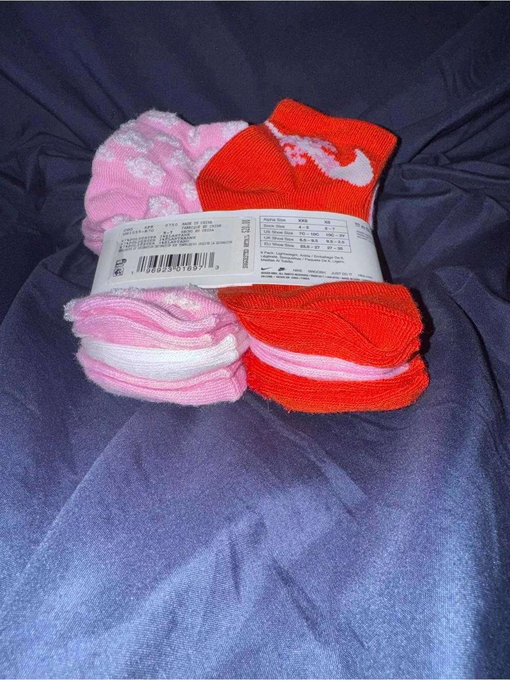 Nike Kids Ankle Socks - Red & Pink (6 Pack)